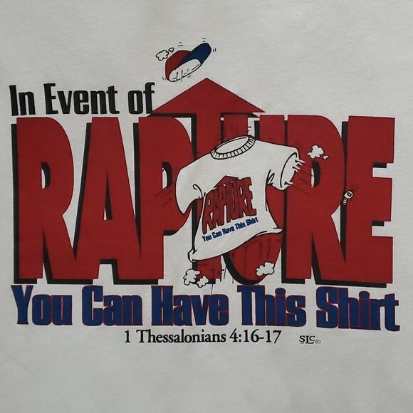 MENS TEE, BY Jerome's, Christian ✝️ shirt, Rapture. Size large‎ - Picture 2 of 5